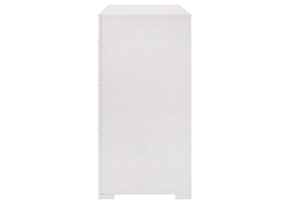 224943 Ives 6-drawer Dresser Cabinet White High Gloss