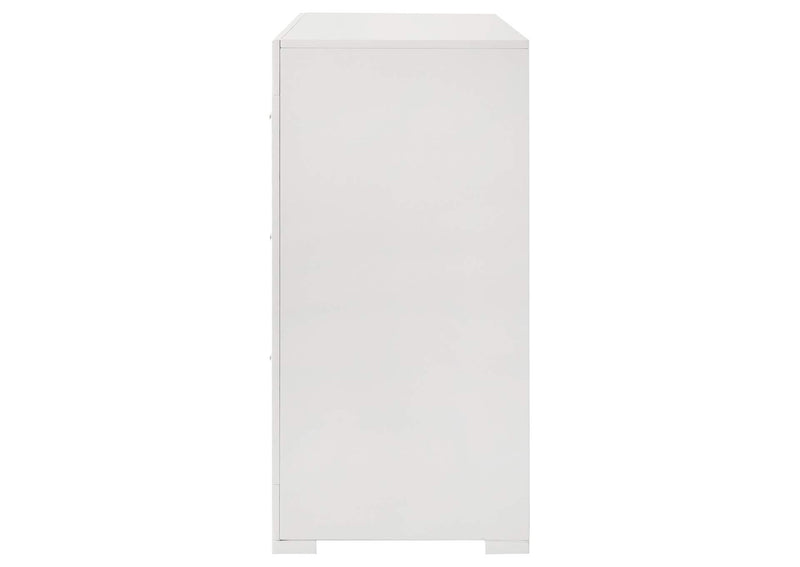 224943 Ives 6-drawer Dresser Cabinet White High Gloss