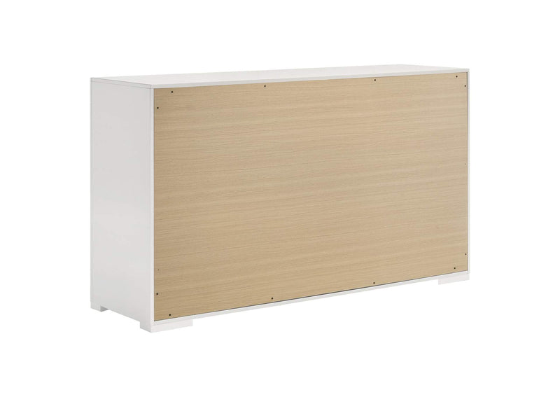 224943 Ives 6-drawer Dresser Cabinet White High Gloss