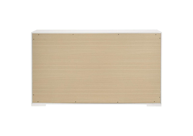 224943 Ives 6-drawer Dresser Cabinet White High Gloss