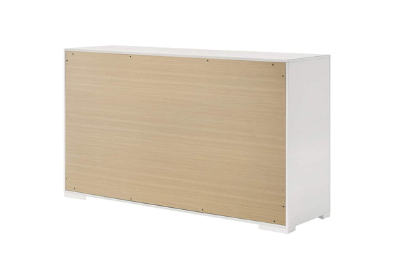 224943 Ives 6-drawer Dresser Cabinet White High Gloss