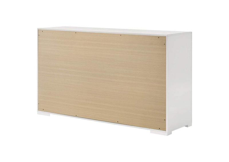 224943 Ives 6-drawer Dresser Cabinet White High Gloss