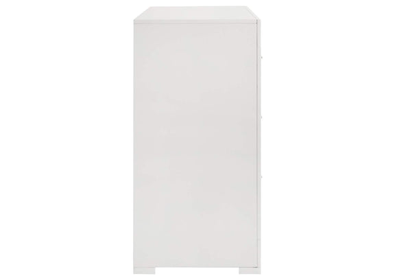 224943 Ives 6-drawer Dresser Cabinet White High Gloss