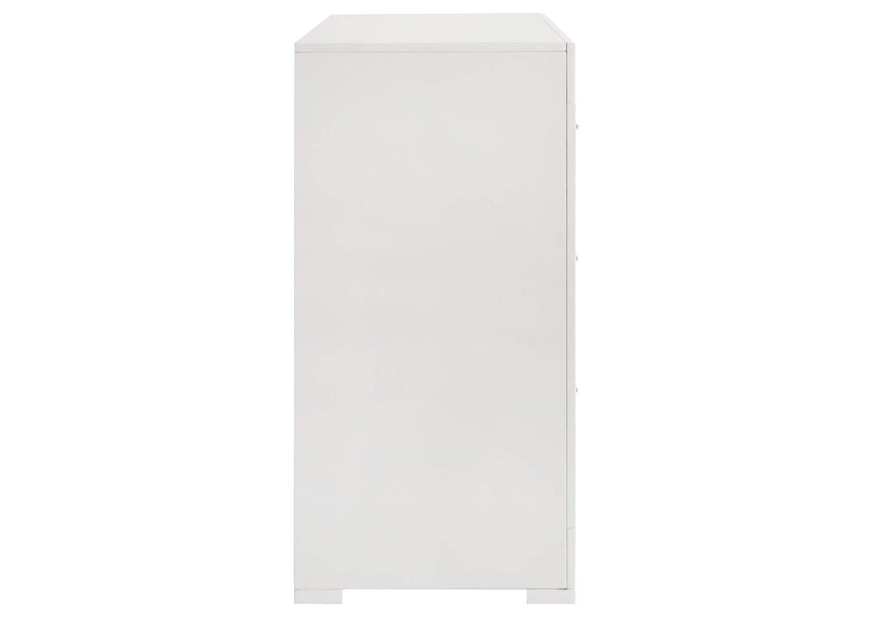 224943 Ives 6-drawer Dresser Cabinet White High Gloss