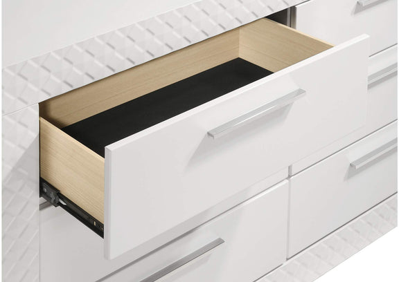 224943 Ives 6-drawer Dresser Cabinet White High Gloss