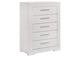 224945 Ives 5-drawer Bedroom Chest of Drawers White High Gloss
