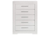 224945 Ives 5-drawer Bedroom Chest of Drawers White High Gloss