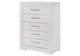 224945 Ives 5-drawer Bedroom Chest of Drawers White High Gloss