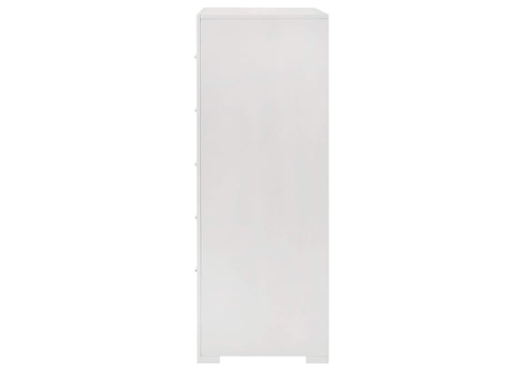 224945 Ives 5-drawer Bedroom Chest of Drawers White High Gloss