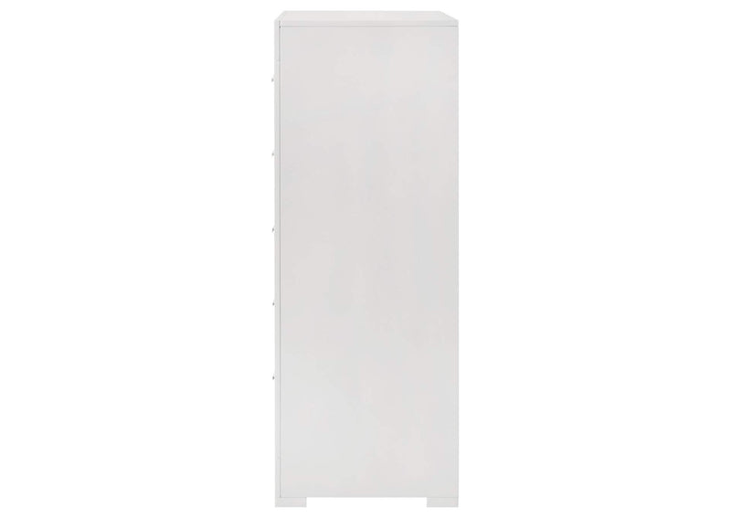 224945 Ives 5-drawer Bedroom Chest of Drawers White High Gloss