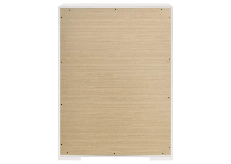 224945 Ives 5-drawer Bedroom Chest of Drawers White High Gloss