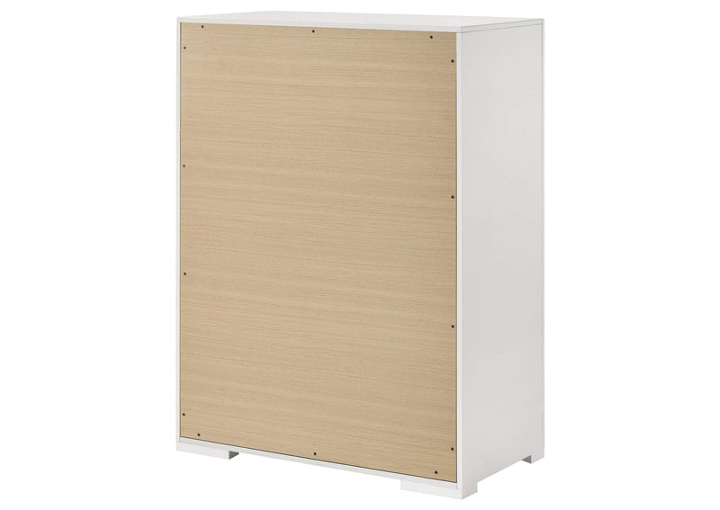 224945 Ives 5-drawer Bedroom Chest of Drawers White High Gloss