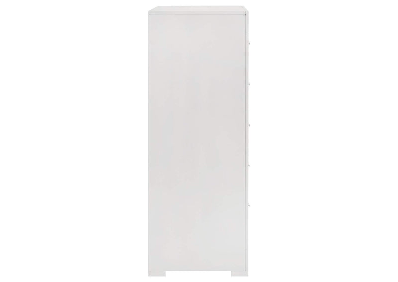 224945 Ives 5-drawer Bedroom Chest of Drawers White High Gloss