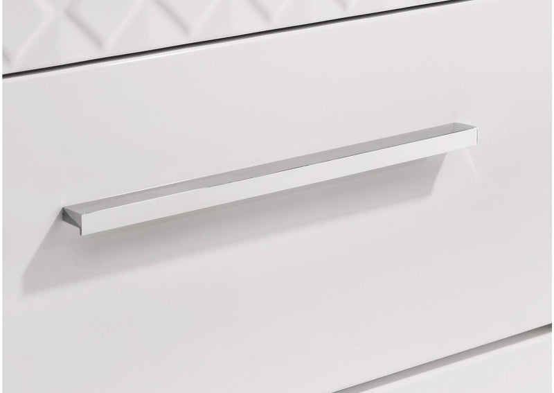 224945 Ives 5-drawer Bedroom Chest of Drawers White High Gloss