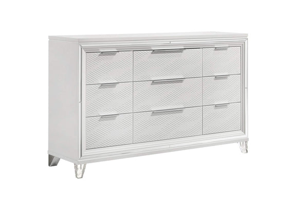 224961KE-S4 Marmore 4-piece Eastern King Bedroom Set White
