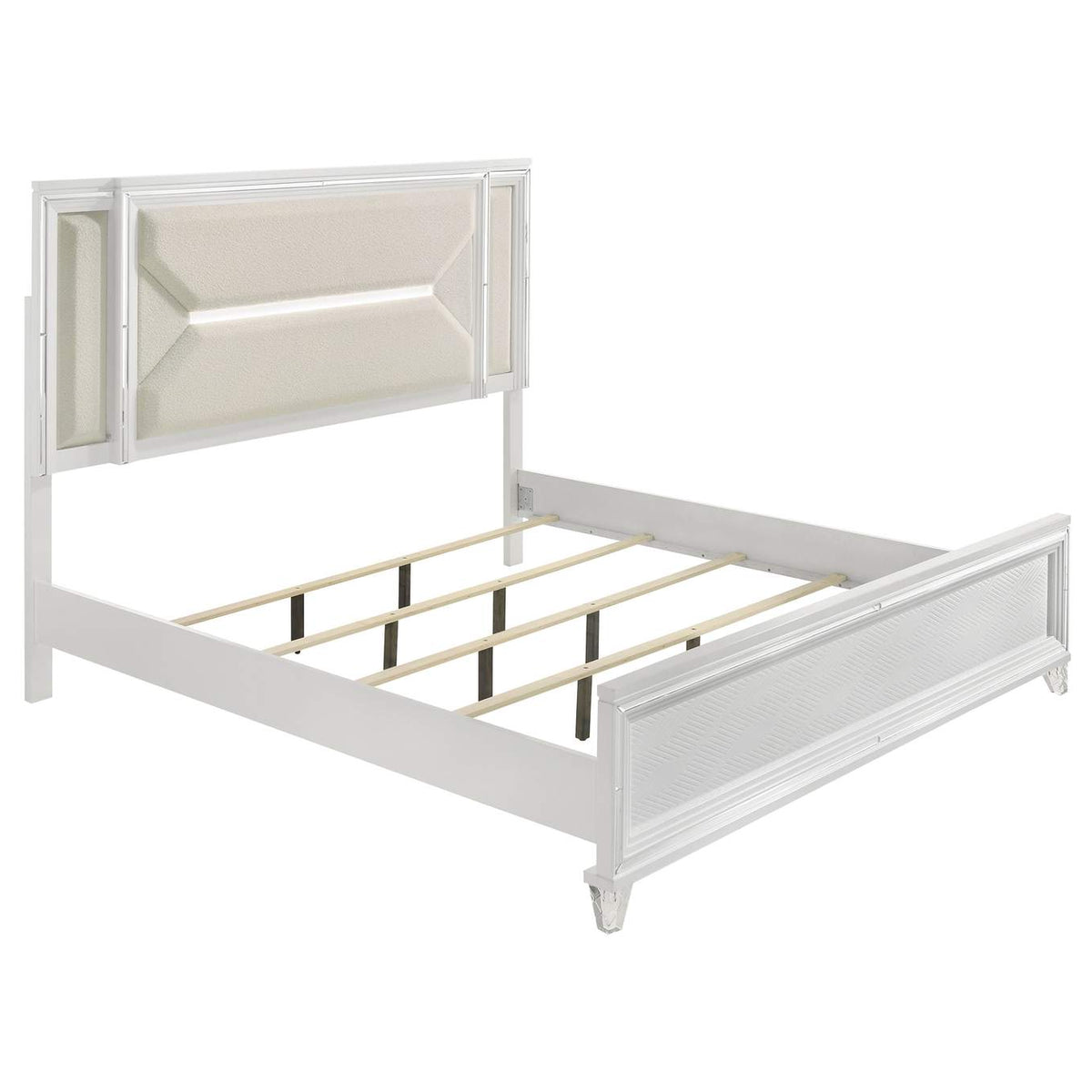 224961KE-S5 Marmore 5-piece Eastern King Bedroom Set White