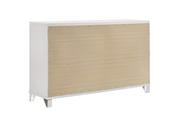 224961KE-S5 Marmore 5-piece Eastern King Bedroom Set White