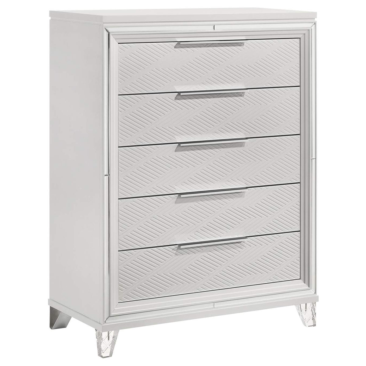 224961KE-S5 Marmore 5-piece Eastern King Bedroom Set White