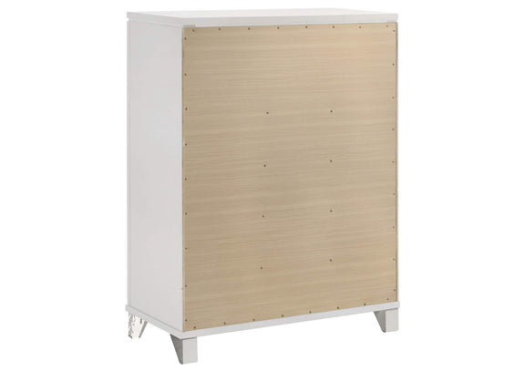 224961KE-S5 Marmore 5-piece Eastern King Bedroom Set White
