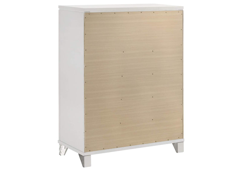 224961KE-S5 Marmore 5-piece Eastern King Bedroom Set White