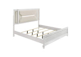 224961KE Marmore 64-inch Eastern King Panel Bed LED Headboard White