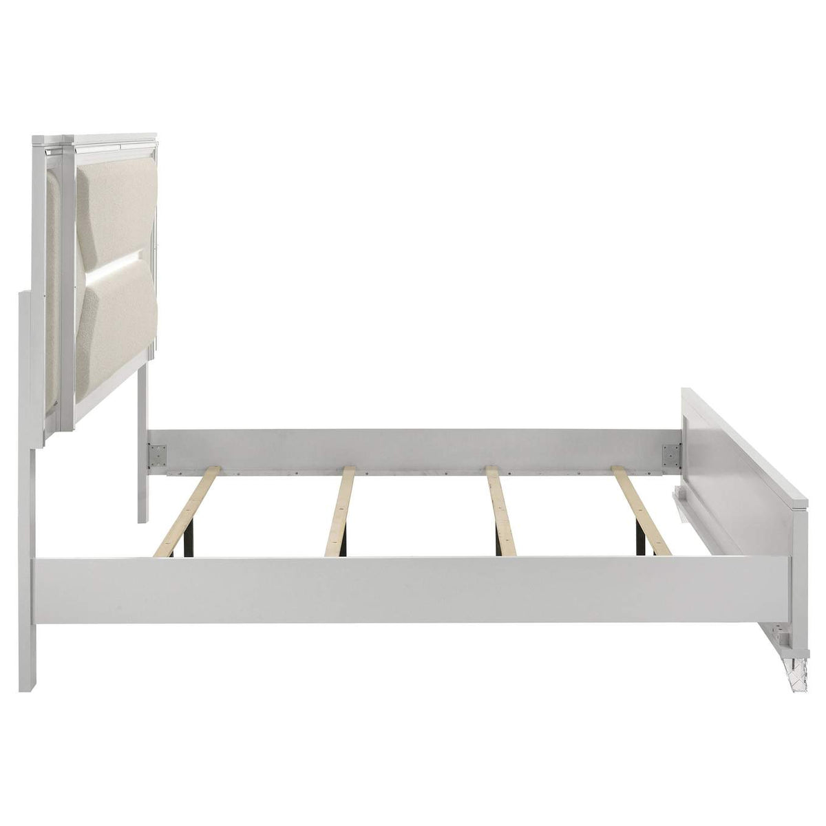 224961KE Marmore 64-inch Eastern King Panel Bed LED Headboard White