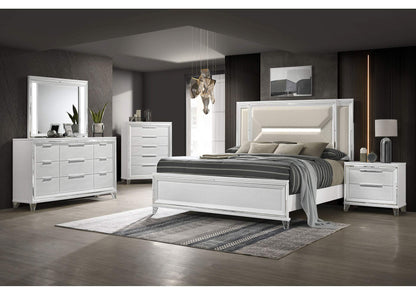 224961Q-S5 Marmore 5-piece Queen Bedroom Set White