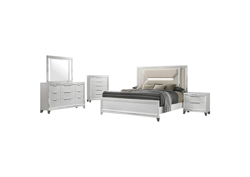 224961Q-S5 Marmore 5-piece Queen Bedroom Set White