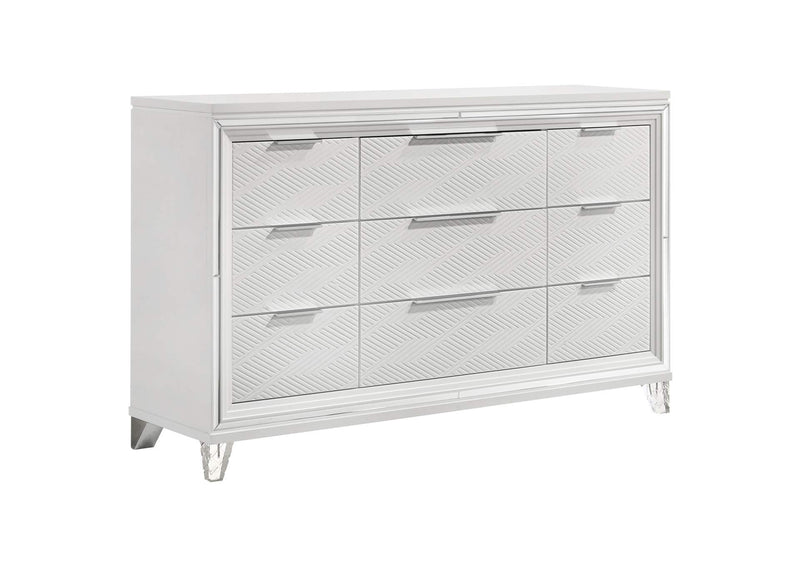 224961Q-S5 Marmore 5-piece Queen Bedroom Set White