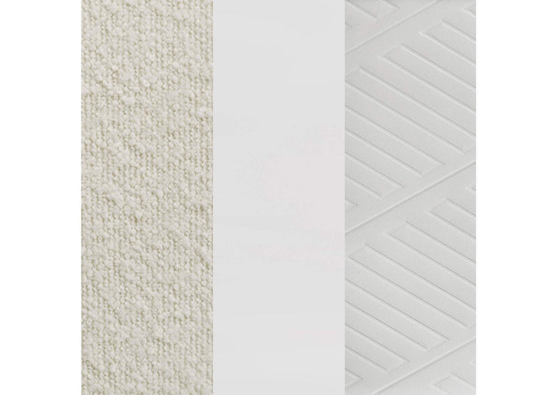 224961Q Marmore 64-inch Queen Panel Bed LED Headboard White
