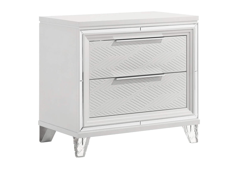 224962 Marmore 2-drawer Nightstand Bedside Table White