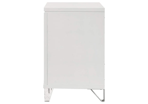 224962 Marmore 2-drawer Nightstand Bedside Table White