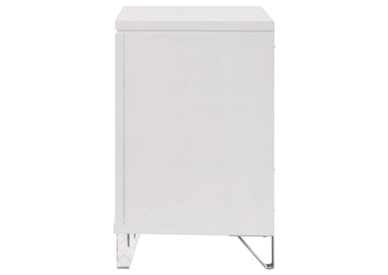224962 Marmore 2-drawer Nightstand Bedside Table White
