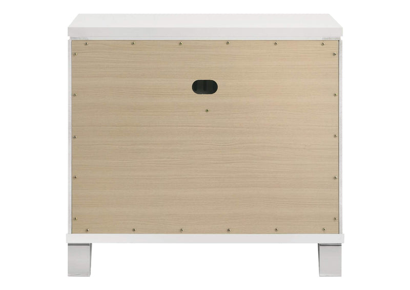 224962 Marmore 2-drawer Nightstand Bedside Table White