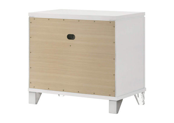 224962 Marmore 2-drawer Nightstand Bedside Table White