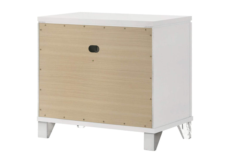 224962 Marmore 2-drawer Nightstand Bedside Table White