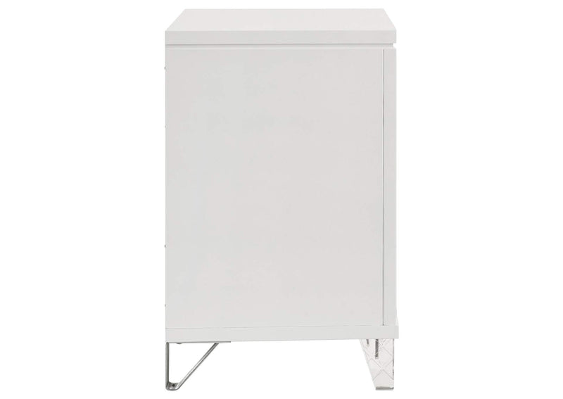 224962 Marmore 2-drawer Nightstand Bedside Table White