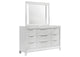 224963M Marmore 9-drawer Dresser and LED Mirror White