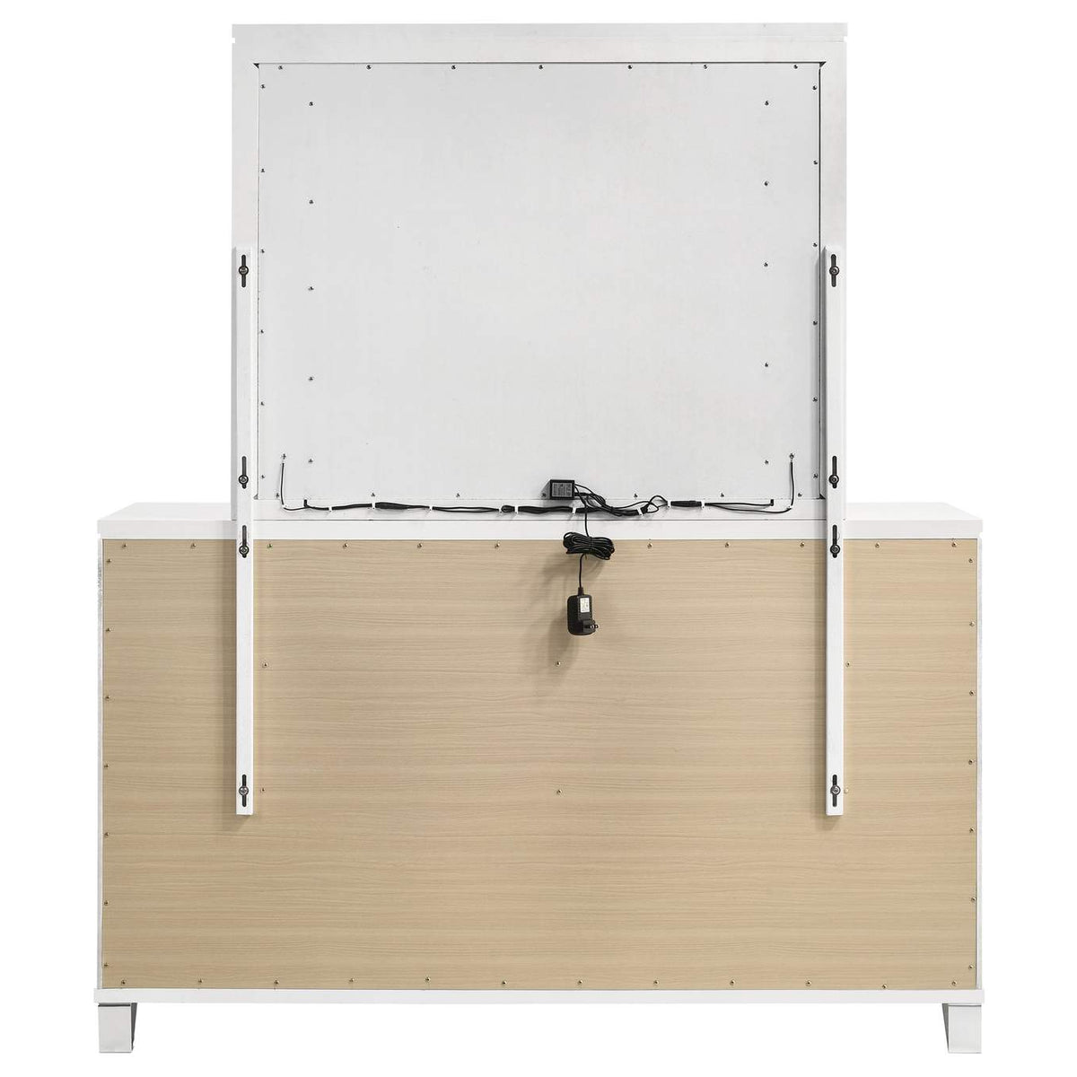 224963M Marmore 9-drawer Dresser and LED Mirror White