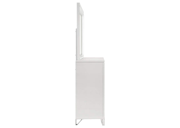 224963M Marmore 9-drawer Dresser and LED Mirror White