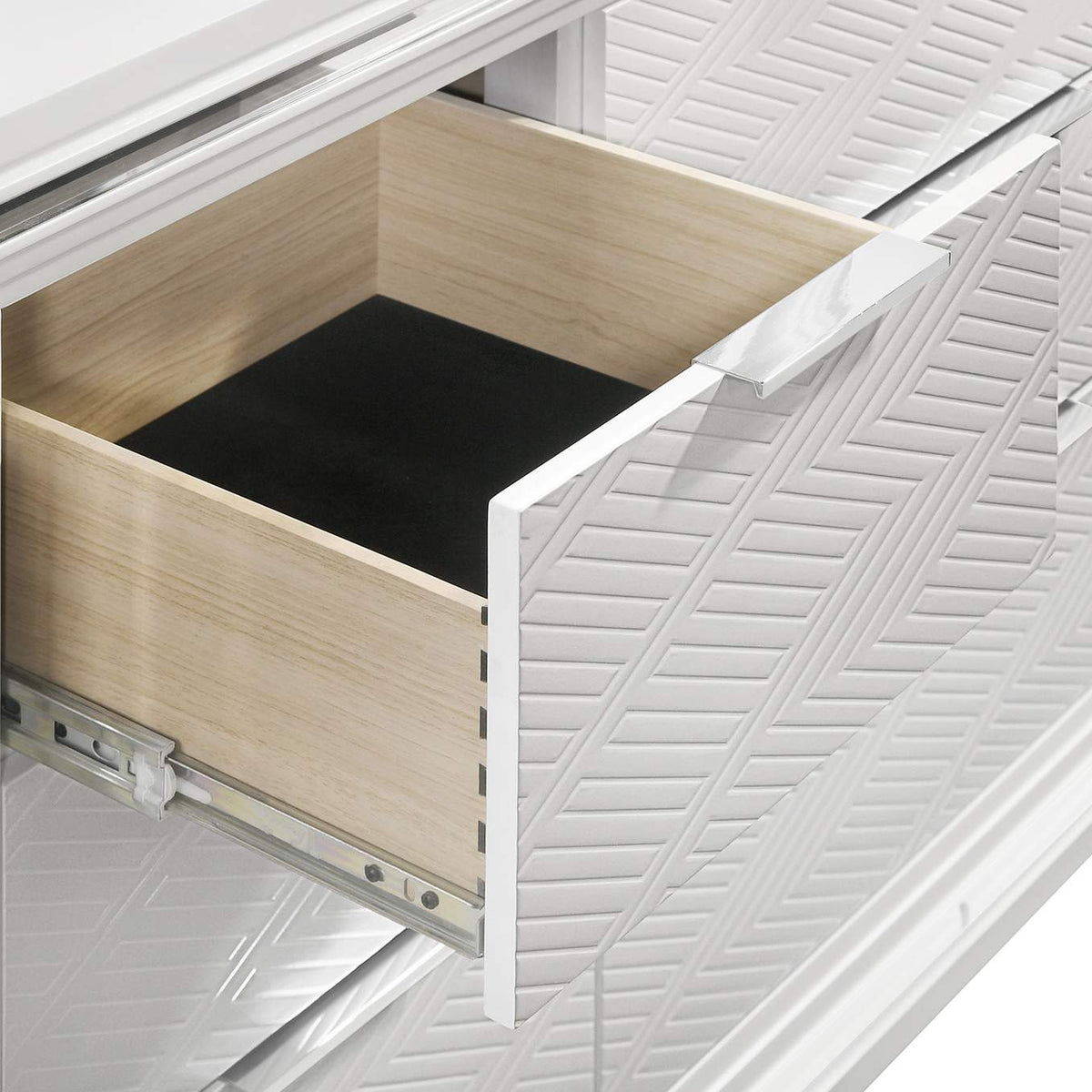 224963M Marmore 9-drawer Dresser and LED Mirror White