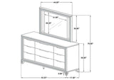 224963M Marmore 9-drawer Dresser and LED Mirror White