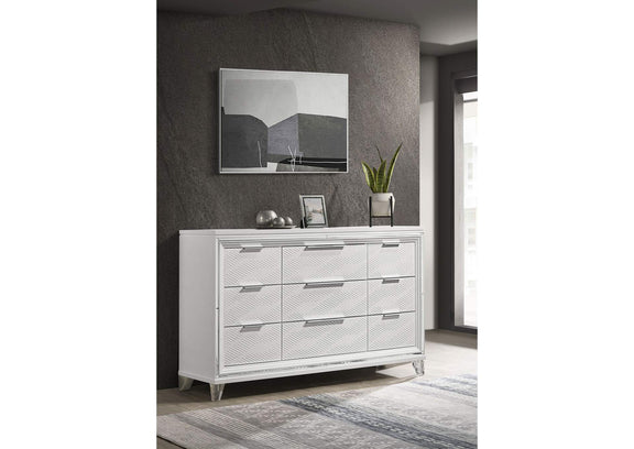 224963 Marmore 9-drawer Dresser Cabinet White