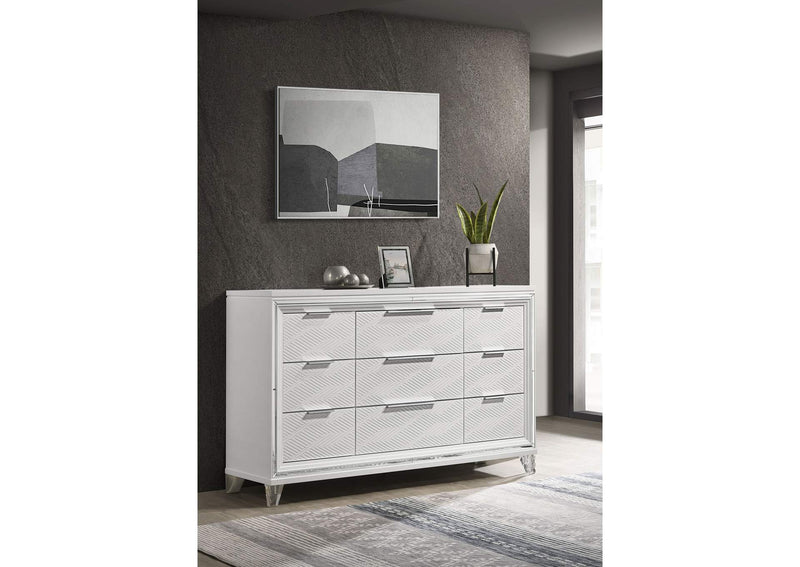 224963 Marmore 9-drawer Dresser Cabinet White