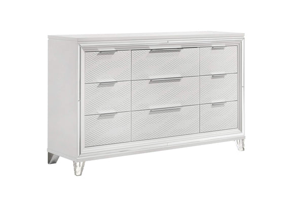 224963 Marmore 9-drawer Dresser Cabinet White