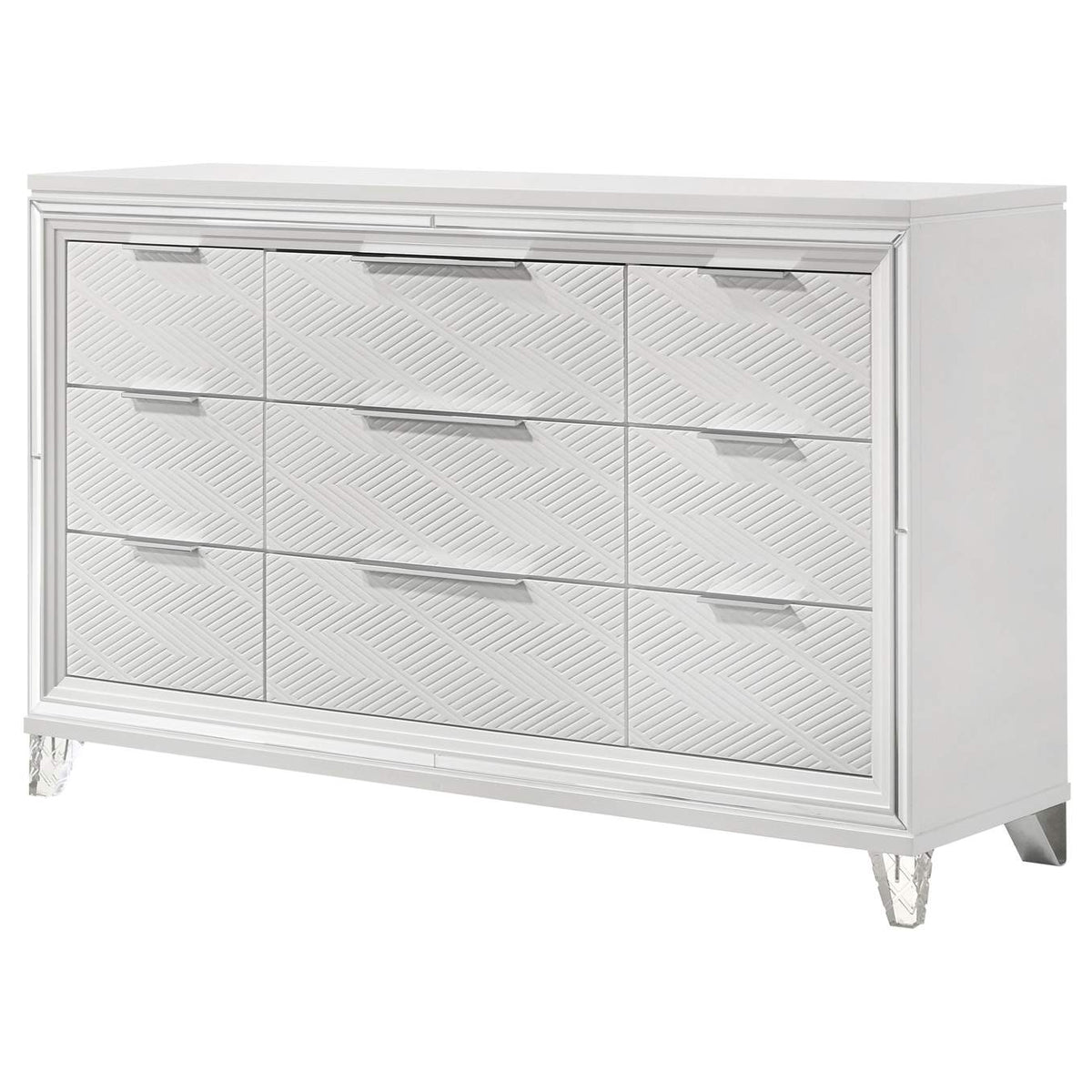 224963 Marmore 9-drawer Dresser Cabinet White