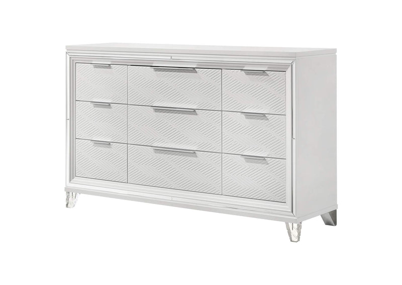 224963 Marmore 9-drawer Dresser Cabinet White