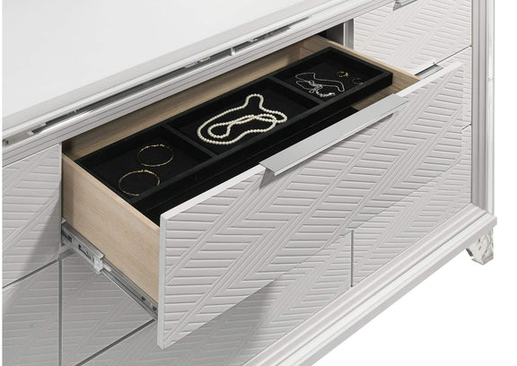 224963 Marmore 9-drawer Dresser Cabinet White