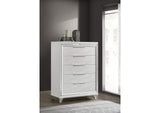 224965 Marmore 5-drawer Bedroom Chest of Drawers White