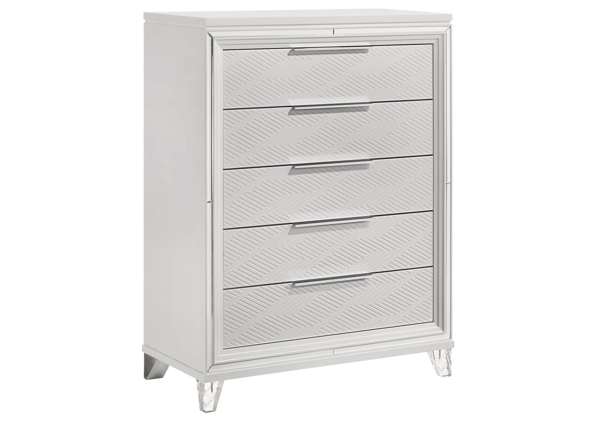 224965 Marmore 5-drawer Bedroom Chest of Drawers White